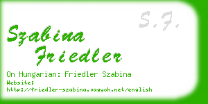 szabina friedler business card